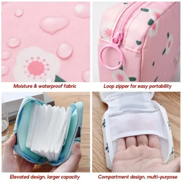 Fashionable and durable multifunctional sanitary napkin storage bag, convenient for travel, cosmetics storage, perfect gift - Image 6