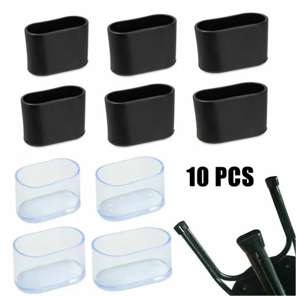 10 X Rubber Chair Leg Cap Oval Covers Furniture Table Feet Floor Protectors For Protecting Household Furniture