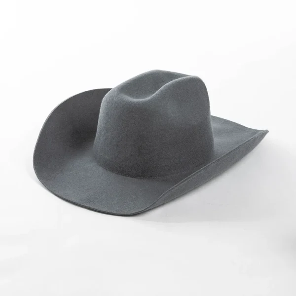 100% Wool Western Cowboy Hat Women Men Autumn Winter Casual Felt Cowgirl Hat Outdoor Sunshade Warm Concave Shape Fedoras Top Hat - Image 3