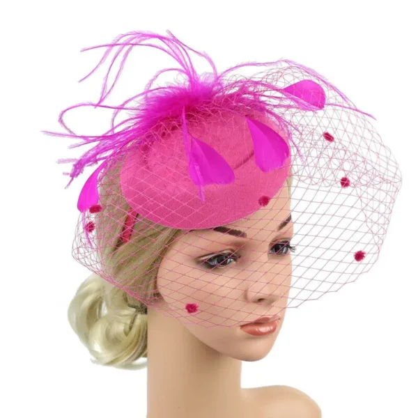 Handmade Large Women Feather Floral Hair Fascinator Hat Headband Accessories New Fedoras - Image 6