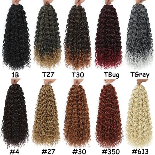 1- 6 Packs Ombre GoGo Curl Crochet Hair 14 18 Inches Go Go Curl Crochet Braids Synthetic Water Wave Deep Afro Twist Crochet Hair - Image 5