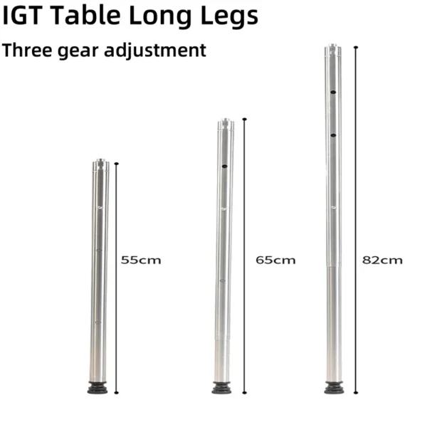 IGT 3 Unit Camping Table Free Combination Aluminium Alloy Table Pair With 4 PCS Third Gear Adjustable IGT Stainless Steel Legs - Image 6