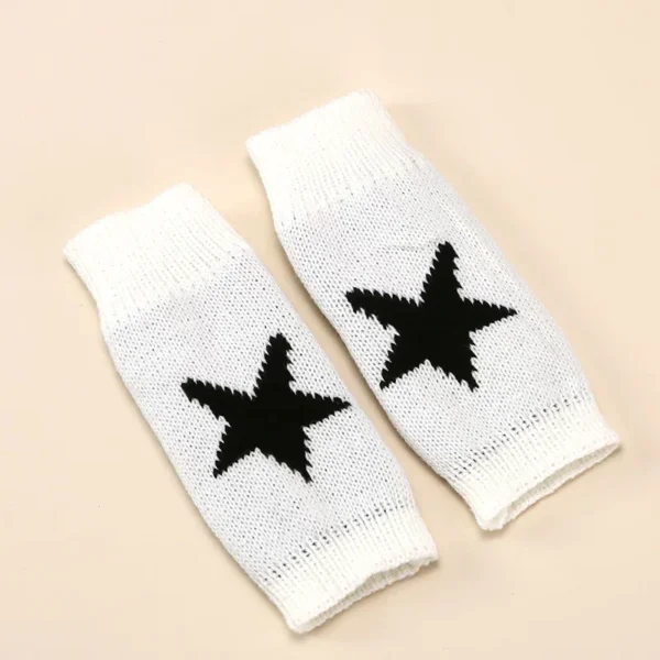 Y2K Black Gothic Women Knitted Warm Half Gloves Autumn Winter Fingerless Gloves Lolita Girls White Lolita Accessories Mittens - Image 4