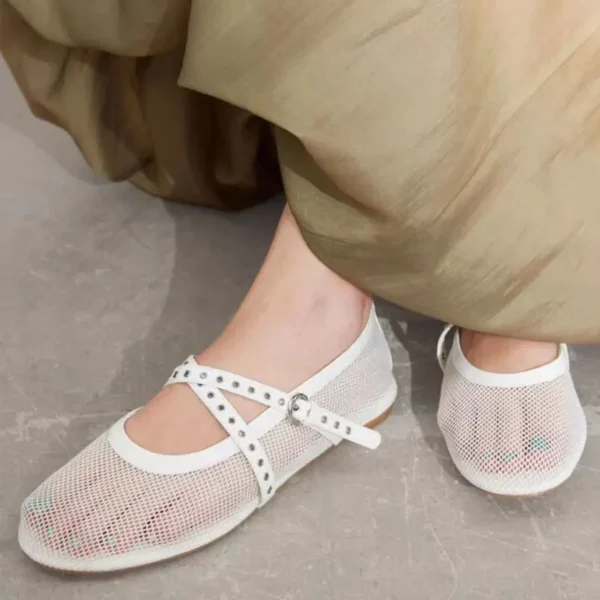 women 2024 new luxury brand Flat Shoes Women Hollow Ballet Flats Comfort Soft Soled Dance Shoe Summer Casual Sandals Flat shoes - Image 5