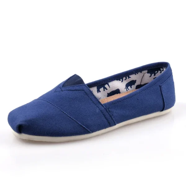 2024 Summer Blue Loafers Men Classic Canvas Flats Shoes Women Comfortable Breathable Men Casual Shoes Slip-on Espadrilles - Image 2