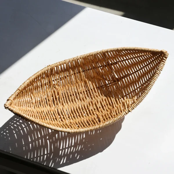 European Light Luxury Wind Fruit Plate Plastic Rattan Creative Living Room Coffee Table Basket Household Afternoon Snack Plate - Image 2