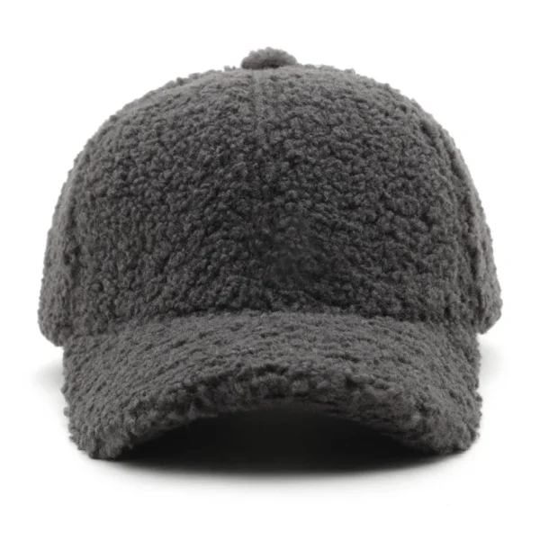 Autumn Winter Baseball Cap Women Artificial Lamb Wool Hats Keep Warm Cap Plush Baseball Caps Spring Baseball Cap Solid Sunshade - Image 2