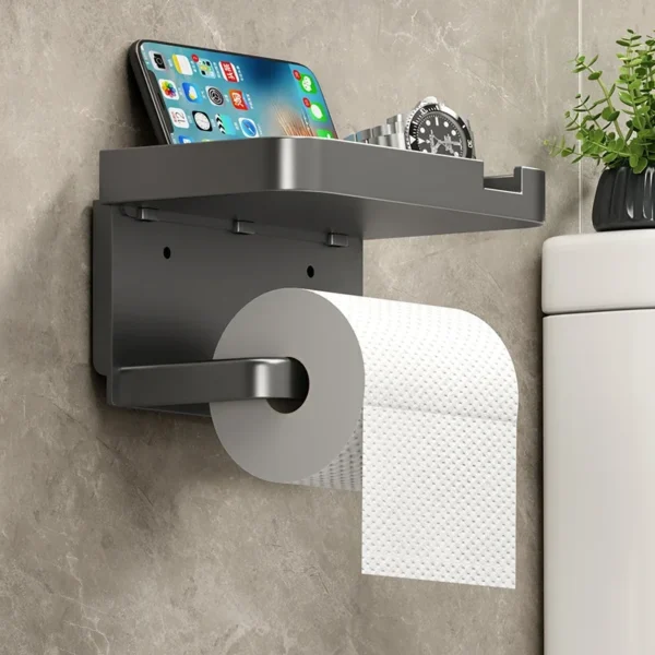 Toilet Paper Holder Plastic Storage Rack Kitchen Towel Placement of seasoning bottles Bathroom Wall Roll of Paper Phone Storage - Image 2