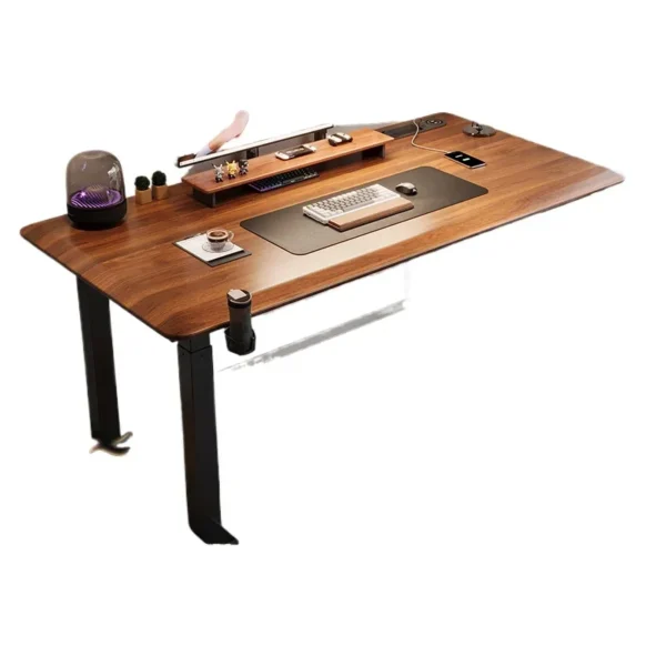 *Intelligent electric lift computer desk sub-bedroom household four-column office desk dual motor e-sports table