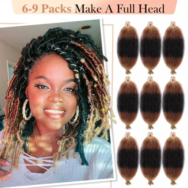 Pre Separated Springy Afro Twist Hair Ombre Blonde Brown 18 Inch Afro Kinky Marley Twist Braiding Hair Synthetic Crochet Hair - Image 4