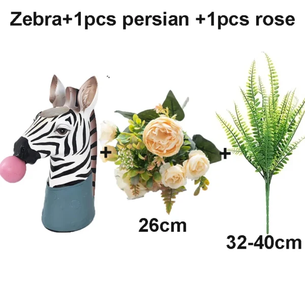 Vase For Flowers Resin Vases Home Decor Modern Living Room Decoration Table Desktop Panda Giraffe Zebra Flower Vase Ornaments - Image 3