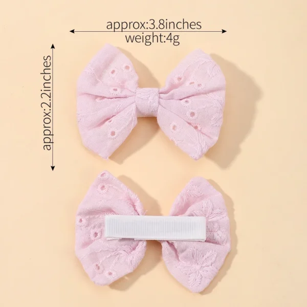 4Pcs/Set Lovely Cotton Bowknot Clips Safe Hairpins Girl Fresh Pastoral Hairclips Baby Hair Accessories Kids Print Hairgripe Gift - Image 5