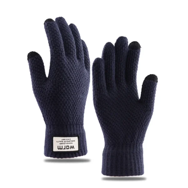 Winter Men Knitted Gloves Touch Screen High Quality Male Mitten Thicken Warm Wool Cashmere Solid Men Business Gloves Autumn - Image 4