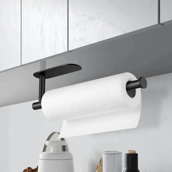 Adhesive Toilet Paper Holder Stainless Steel Wall Mount Kitchen Roll Towel Rack Napkin Dispenser Absorbent Stand Tissue Hanger - Image 2