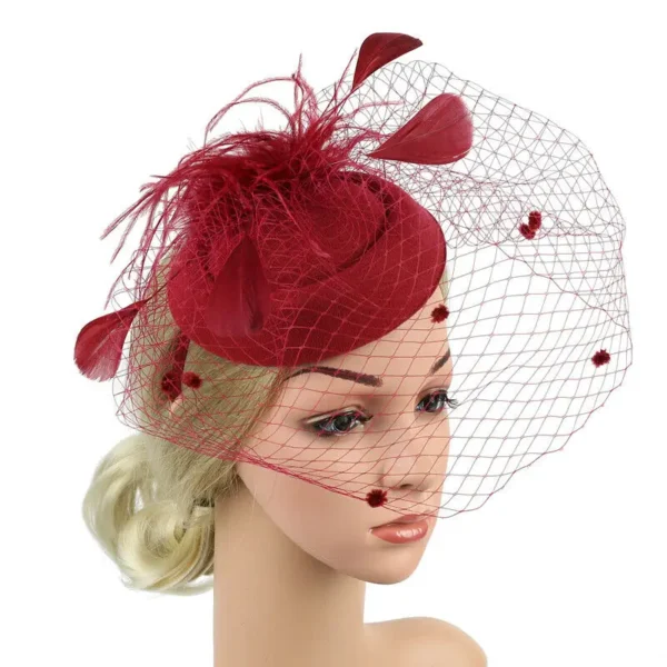 Handmade Large Women Feather Floral Hair Fascinator Hat Headband Accessories New Fedoras - Image 4