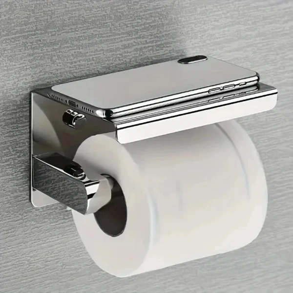 Stainless Steel Bathroom Paper Holder Toilet Roll Holder No Drilling Wall Mount WC Paper Phone Holders Home Paper Towel Holder