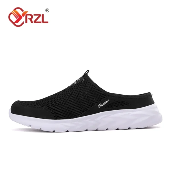 YRZL Mens Half Slippers Summer Breathable Mesh Mens Shoes Outdoor Casual Walking Shoes Large Flat Light Mesh Slippers Sandals - Image 3