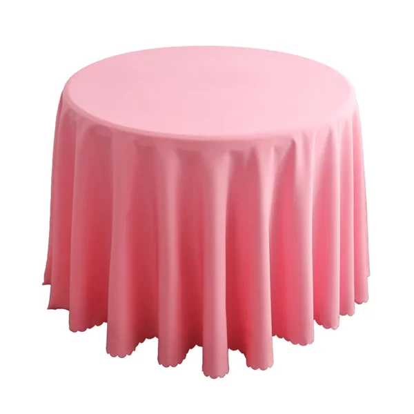 1pcs Polyester Round Tablecloth White/Black/Red/Blue/Gold Solid Table Cloth For Wedding Birthday Party Table Cover Home Decor - Image 5