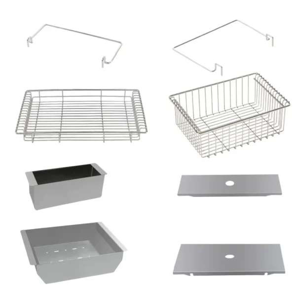 0.5 /1 Unit Storage Box Cover Storage Shelf Hanging Rack Drain Basket Stainless Steel  IGT Table Accessories Outdoor Camping