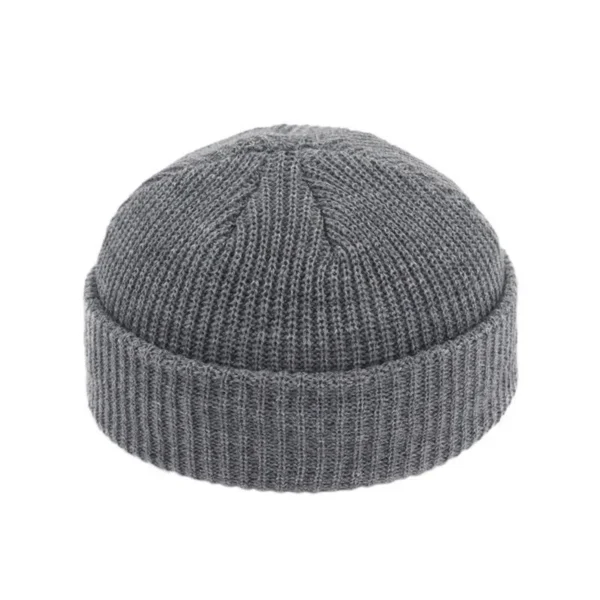 Knitted Beanie Hat Unisex Cap Fashion Hip-hop Cuffed Short Cap Bonnet Warm Ribbed Fisherman Hat