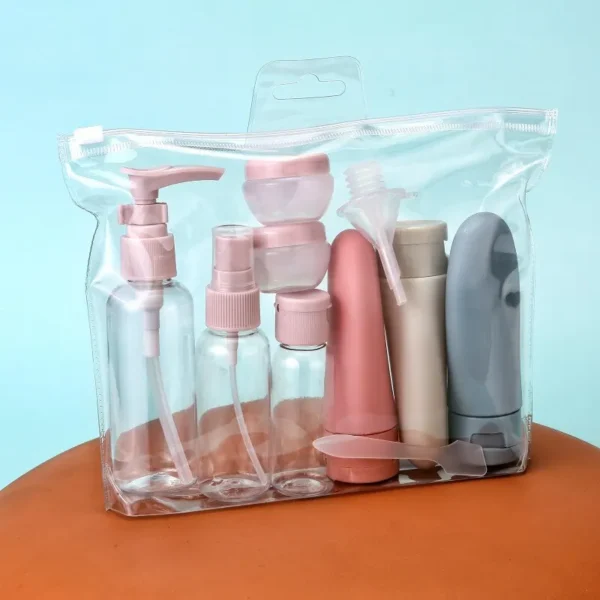 11pcs Travel Bottles Set With Storage Bag Travel Size Empty Liquid Cream Lotion Containers Fine Mist Spray Bottle Squeeze Tubes - Image 3