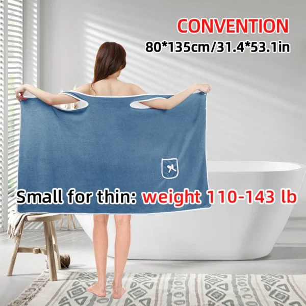 Womens Bath Towels Girls Wearable Fast Drying Bathing Beach Spa Bathrobes Wash Clothing, Shower Bath And Gym Towel - Image 2