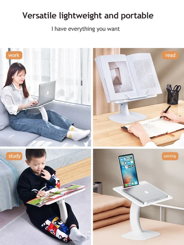 Laptop Bed Tray Table Adjustable Laptop Bed Stand Portable Standing Table with Foldable Legs Foldable Lap Tablet for Sofa - Image 4