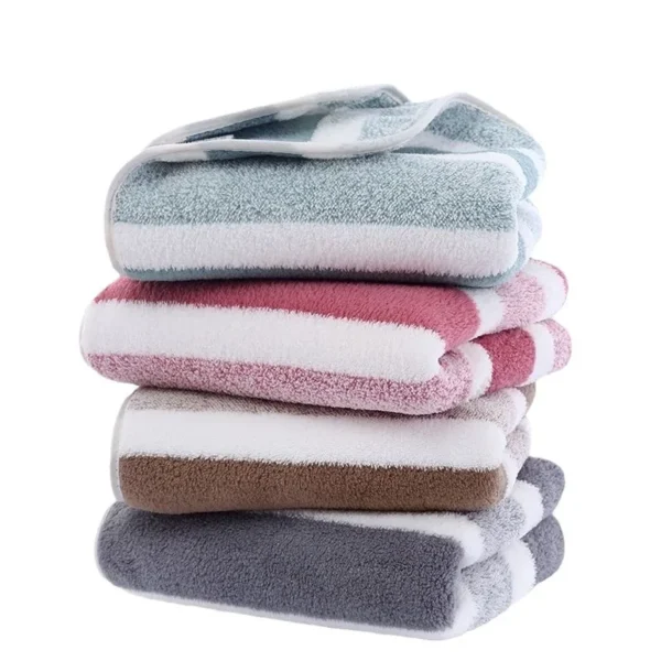 1pac Stripes Absorbent Quick Drying Bath Towel Sets Soft Adults Face Hand Towels Bathroom Microfiber Swim Bath Towels