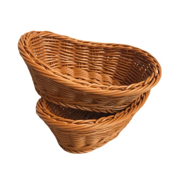 Simulation Hand Woven Rattan Basket Kitchen Supplies Food Serving Holders Suitable for Restaurant Vegetables CLH@8 - Image 5