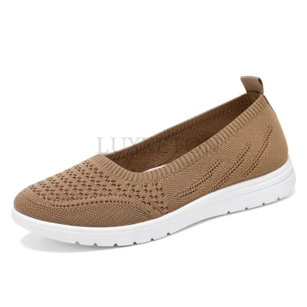 Women's Slip On Solid Color Shoes Summer Fashion Mesh Breathable Casual Shoes Walking Non Slip Platform Sandals Flats Loafers - Image 5