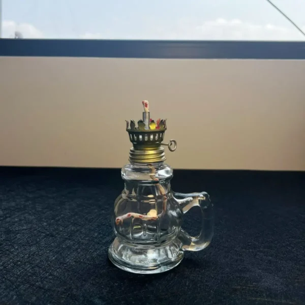 1Pcs Mini Chamber Desktop Glass Oil Fire Fly Decorative Birthday Lamp holder With Lampshade Lighting Kerosene Lantern Candle - Image 4