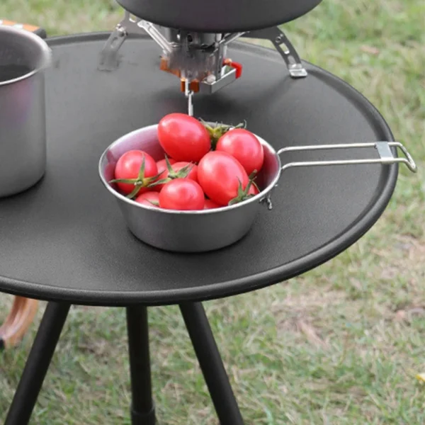 1Pcs Outdoor Camping Table Aluminum Alloy Table Camping Tripod Aluminum Plate Portable Picnic Table Ultra-light Round Table - Image 4