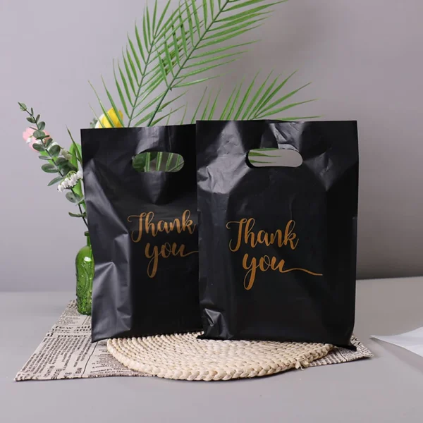 100/50/10Pcs Thank You Gift Bags Wedding Birthday Guest Gift Wrap Plastic Shop Bags Small Business Candy Pastry Store Packaging - Image 6