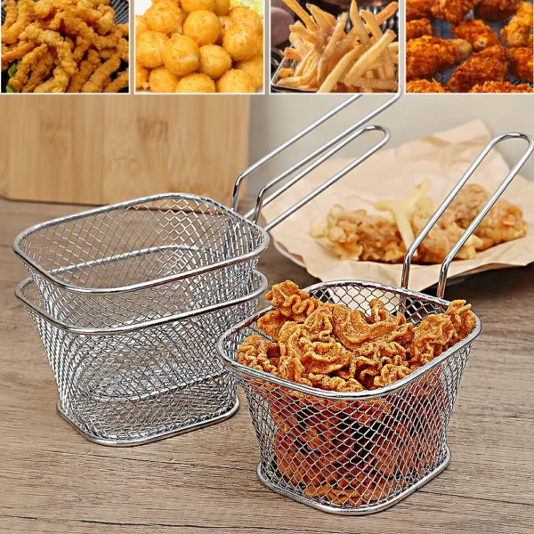 Fryers Basket Net Mesh Fries Chip Kitchen Tool Stainless Steel Fryer Home French Fries Baskets Strainer Restaurants Bars Tools - Image 4