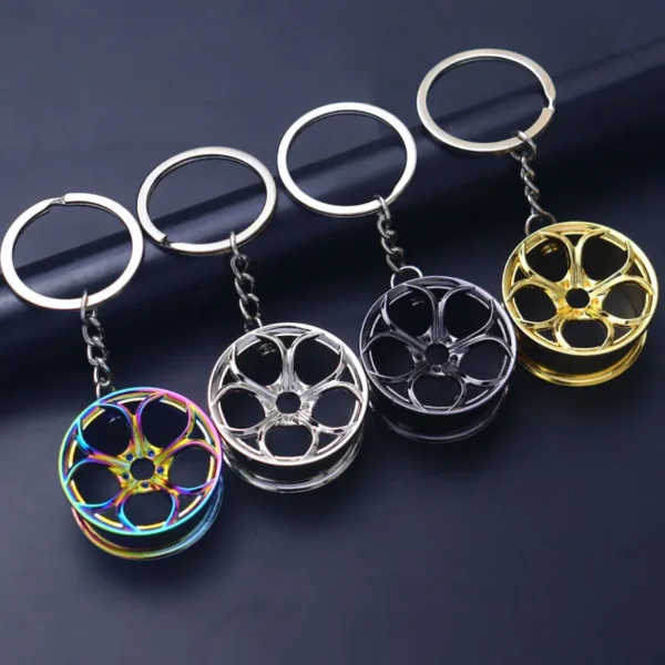 Metal Keychain Car Wheel Key Chain Auto Decoration Bottle Opener Mini Vernier Caliper Key Ring Pendant Car Styling Accessories - Image 2