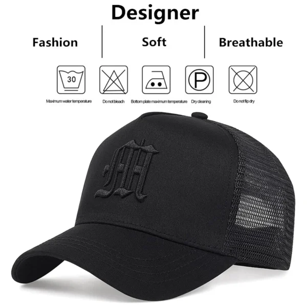 Unisex Gothic Letter Embroidery Baseball Net Caps Spring and Summer Outdoor Adjustable Casual Hats Sunscreen Hat - Image 6