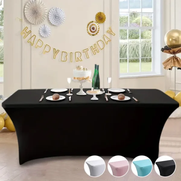 6FT Stretch Table Cover Elastic Stretchable Rectangular Folding Tablecloths for Home Parties Outdoors Table Protector