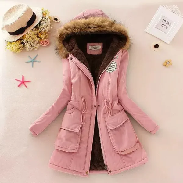 2024 New Autumn Winter Women Cotton Jacket Padded Casual Slim Coat Emboridery Hooded Parkas Wadded Warm Overcoat - Image 2