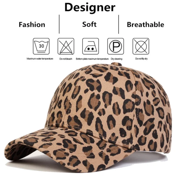 Unisex Leopard Print Baseball Caps Spring Autumn Outdoor Adjustable Casual Hats Sunscreen Hat - Image 6