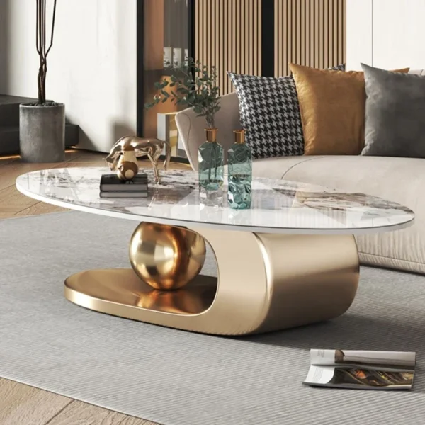 Nordic Living Room Coffee Tables Modern Design Decor Oval Coffee Tables Minimalist Mesa De Centro De Sala Home Furniture - Image 3