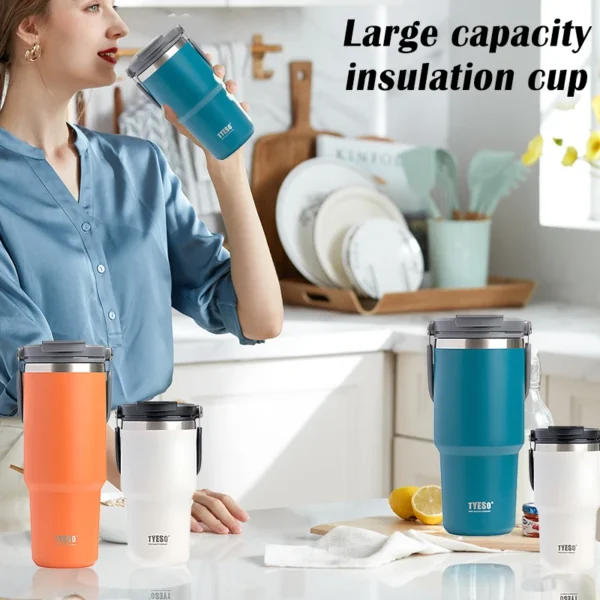 Stainless Steel Thermos Bottle Tyeso Coffee Cup Portable Insulation Cold And Hot Travel Fitness Mug Leakproof Vacuum Flask - Image 6