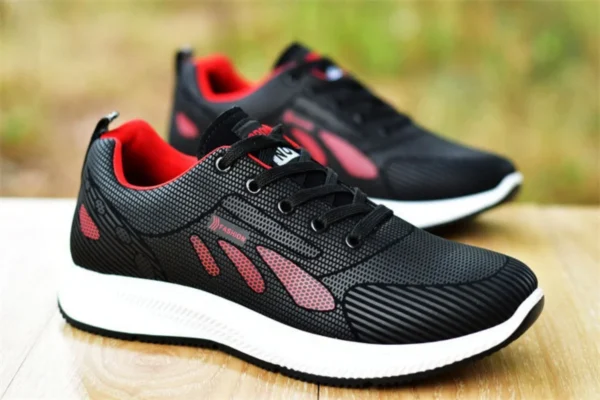 2024 summer new leather non-slip waterproof sports shoes walking shoes all casual fashionable shoes men's running shoes - Image 2