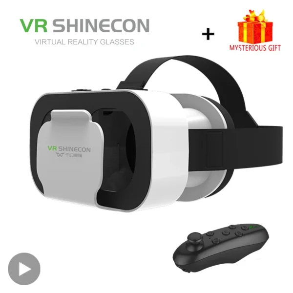 Shinecon Viar Virtual Reality VR Glasses Headset 3D Device Helmet Goggles Lenses For Smartphone Smart Phone With Game Controller