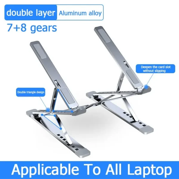 Laptop Stand For Macbook Folding Adjustable Aluminum Computer Pc Tablet Stand Notebook Tablelaptop Holder Heat Dissipation - Image 6