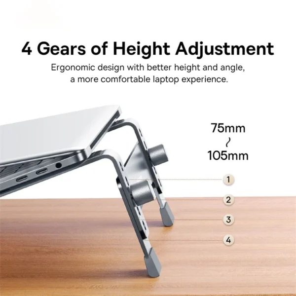 Baseus Laptop Stand Foldable Aluminum Alloy Portable Notebook Stand For Macbook Air Pro 10-17'' Computer Bracket Laptop Holder - Image 3