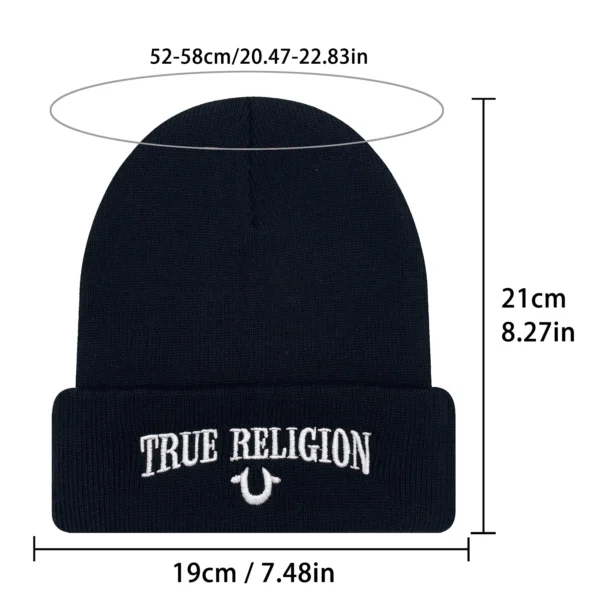 1PCS Fall and winter popular pullover hat letter embroidery hem knit hat Outdoor warm beanie hat - Image 2