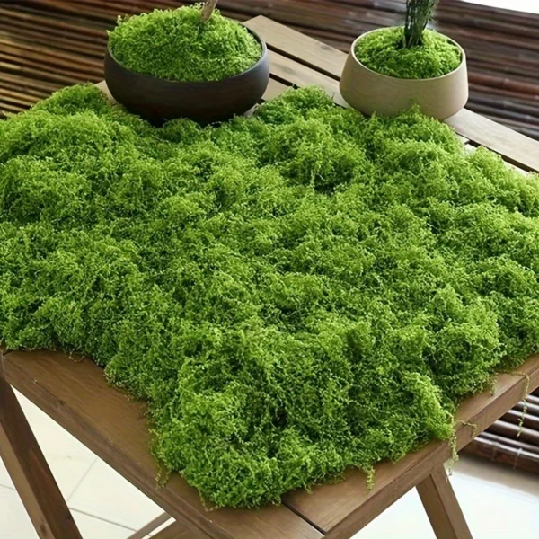 Green Fake Moss DIY Crafts Grass Artificial Moss Faux Preserved Moss Green Plant Home Room Garden Decor Landscape Fake Grass - Image 3