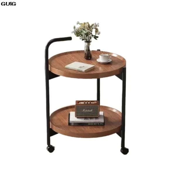 GUIG Movable Small End Table Trolley Living Room Sofa Side Few Mini Small Table Shelving Wheel Nordic Wind Dining Car Hot New - Image 6