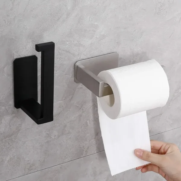 High Quality 304 Stainless Steel Roll Paper Holder Nail-free Toilet Tissue Kitchen Towel Roll Dispenser Bathroom Accessories - Image 2