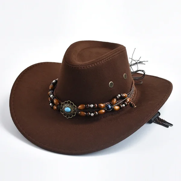 Vintage Big-edge Western Cowboy Hats for Men Women Artificial Suede Gentleman Cowgirl Jazz Hat Sombrero Hombre Cap - Image 5